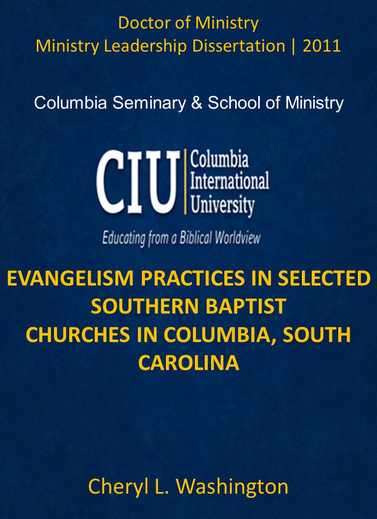 Title details for EVANGELISM PRACTICES IN SELECTED SOUTHERN BAPTIST CHURCHES IN COLUMBIA, SOUTH CAROLINA by Cheryl L. Washington - Available